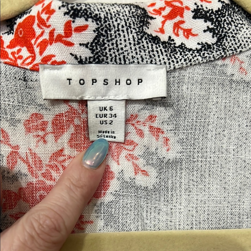 Topshop souvenir shirt dress in red and black floral New With Tag - Picture 4 of 8